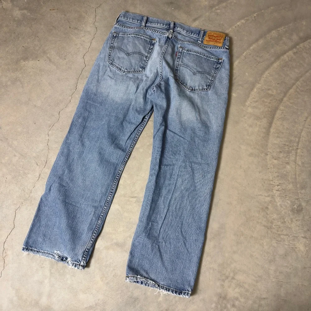 Baggy Levi's 559 Relaxed Straight Jeans Mens 38x30 Blue Light Skater 90s Style‎